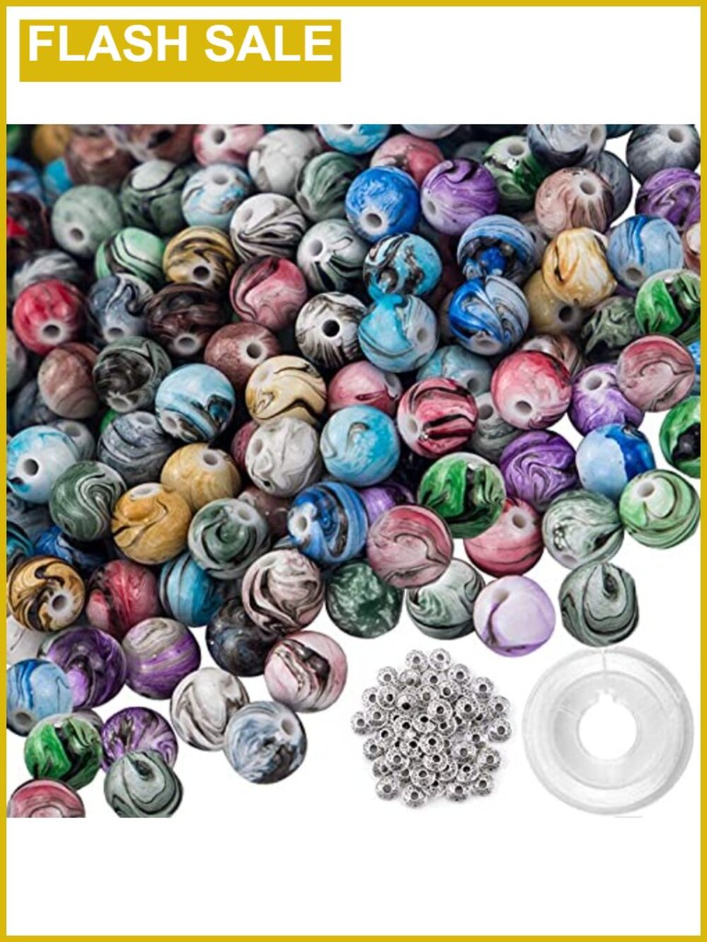 8mm Acrylic Craft Beads 500 pcs Jewelry Making with Spacer Beads